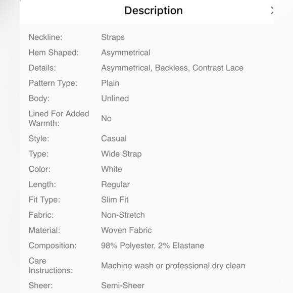 White Structured Tank Top with Wide Straps - Picture 7 of 7